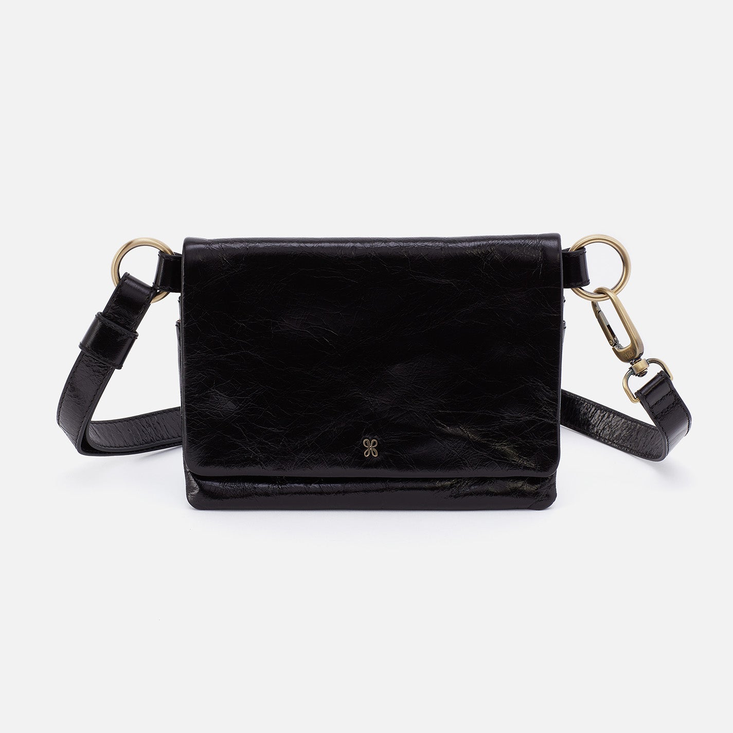 On Sale Winn Belt Bag in Polished Leather – Black