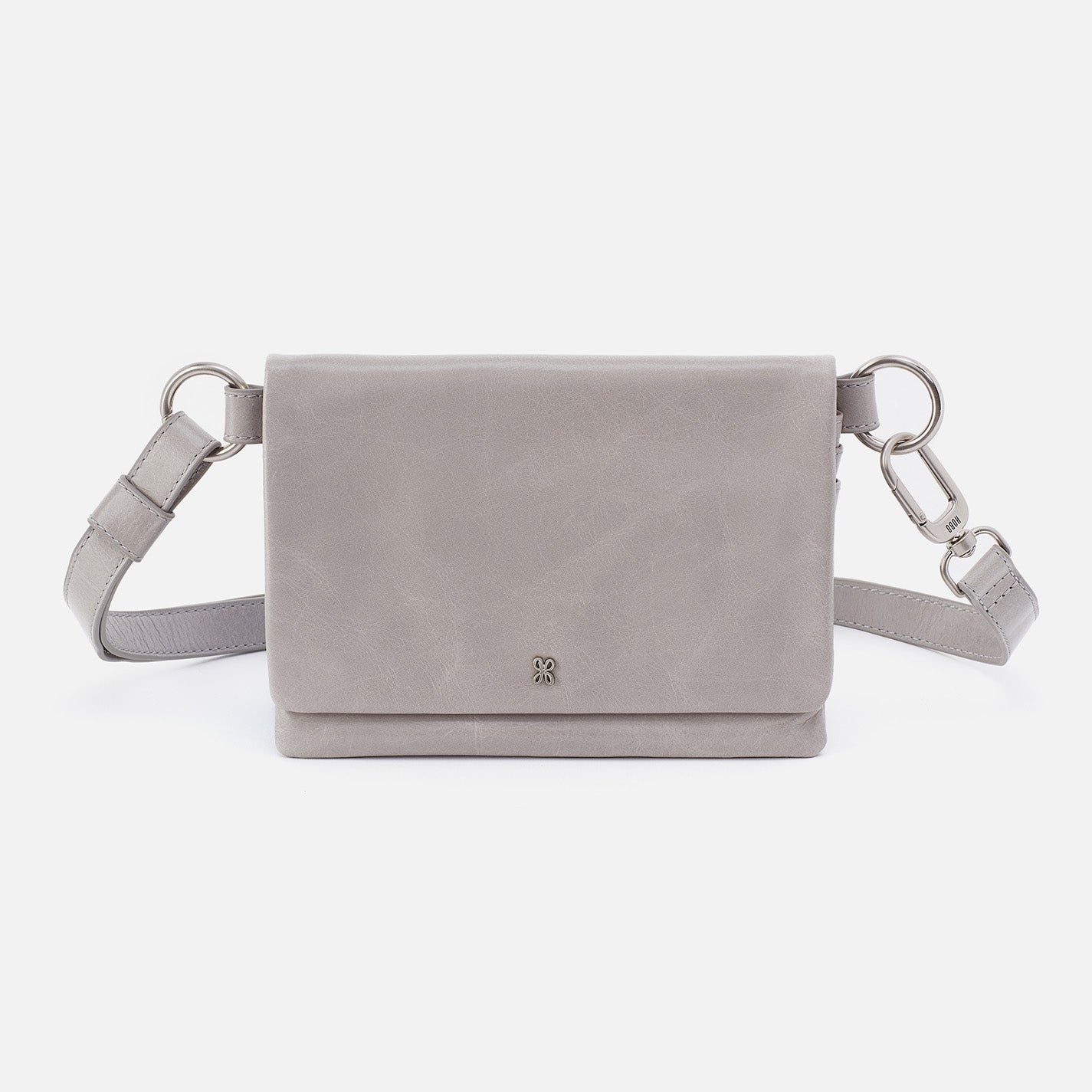 On Sale Winn Belt Bag in Polished Leather – Light Grey